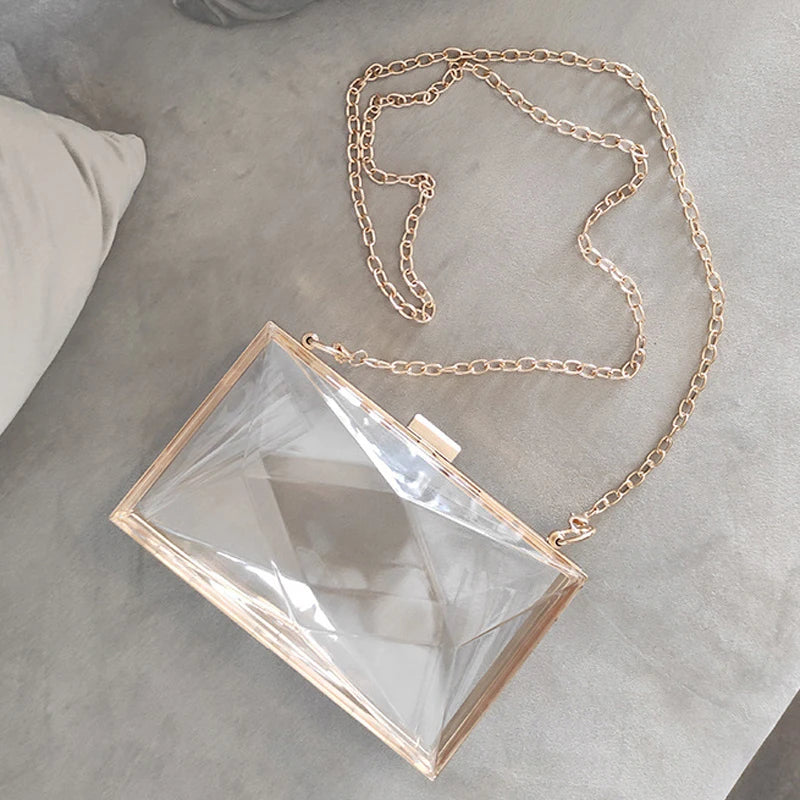 Clear Acrylic Clutch Bag for Wedding Diamond Purses