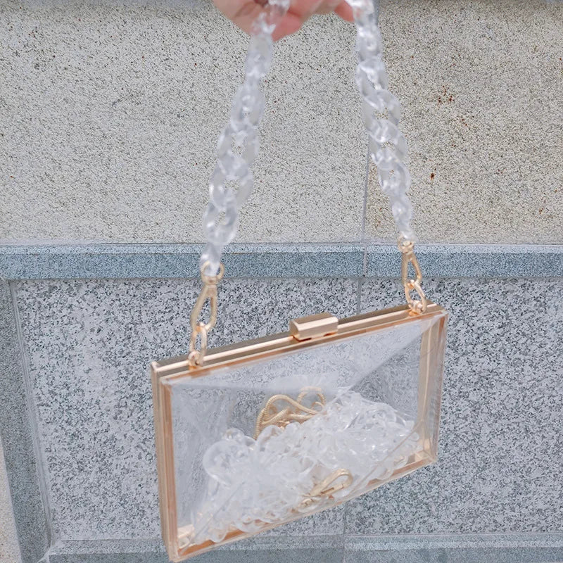 Clear Acrylic Clutch Bag for Wedding Diamond Purses