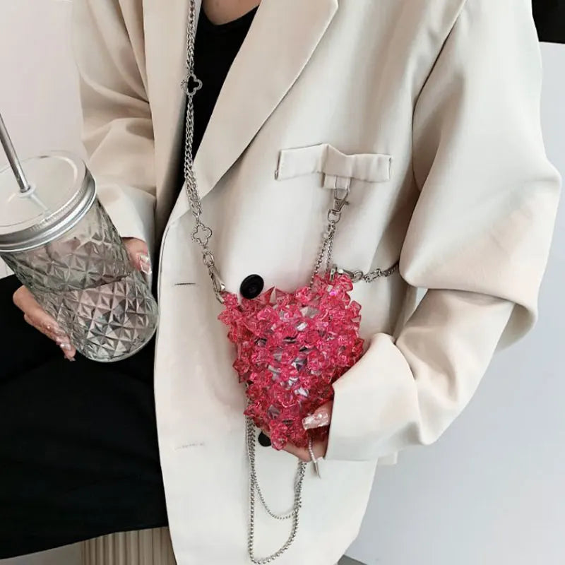 Acrylic Small Handbags for Women Shoulder Evening Bag Crossbody Chain