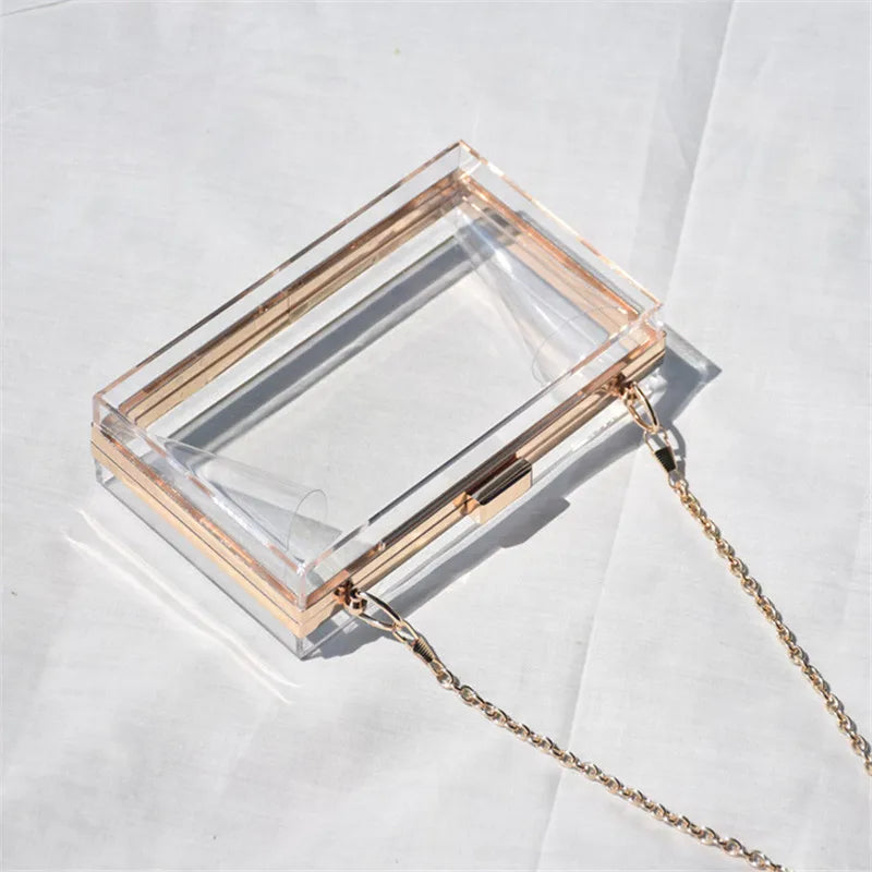 Acrylic Women Handbags Wallet Paris Party Toiletry Wedding Clutch Evening Bag
