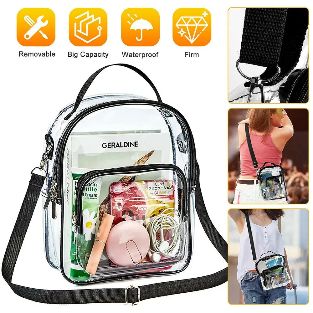 Adjustable Clear Stadium Tote Bag Crossbody Backpack Belt Bag Sport Bag