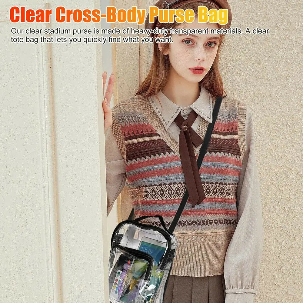 Adjustable Clear Stadium Tote Bag Crossbody Backpack Belt Bag Sport Bag