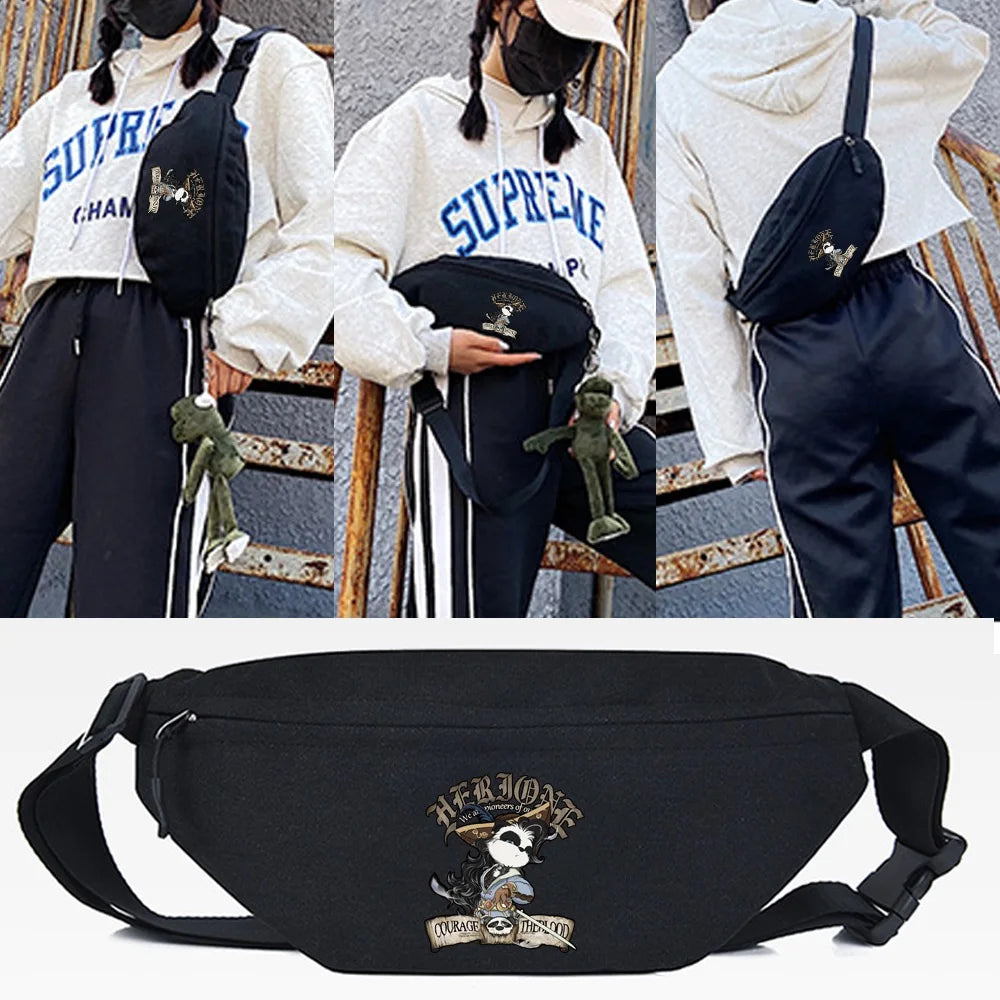 Adult Cat Print Waist Bag Shoulder Bag Sport Chest Bag