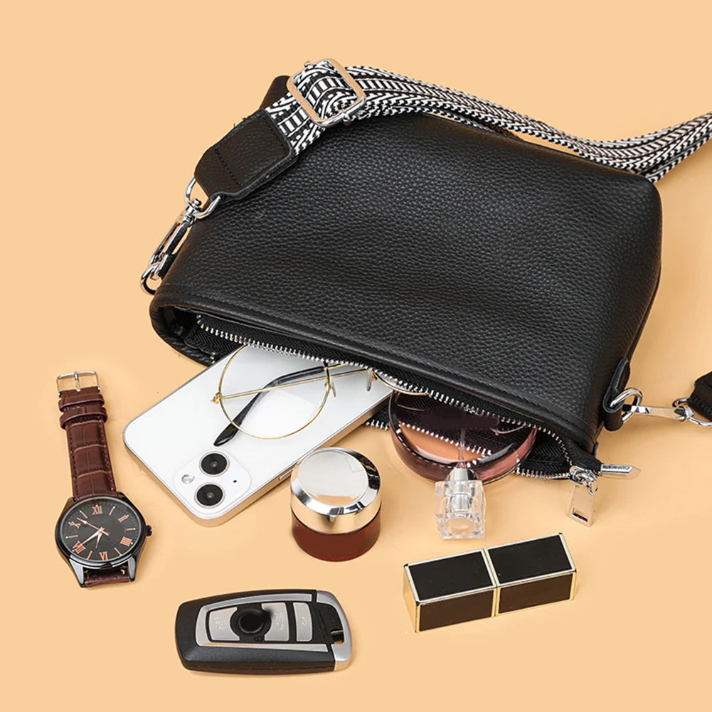 Cowhide Leather Handbag Women's Tote Shoulder Bag Crossbody Purse Satchel