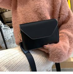 Wide Shoulder Strap PU Leather Small Square Bag Casual Solid Shoulder Messenger