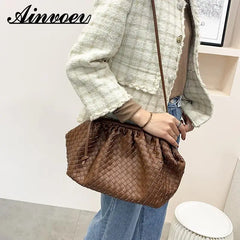 Retro Woven Cloud Female Crossbody Shoulder Bags For Women