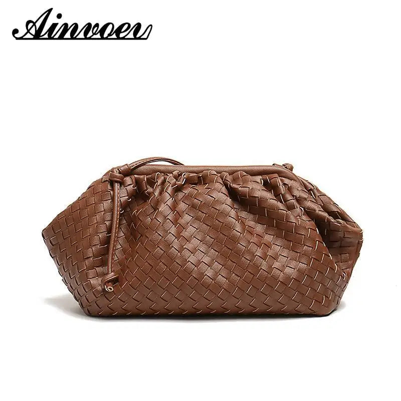 Retro Woven Cloud Female Crossbody Shoulder Bags For Women