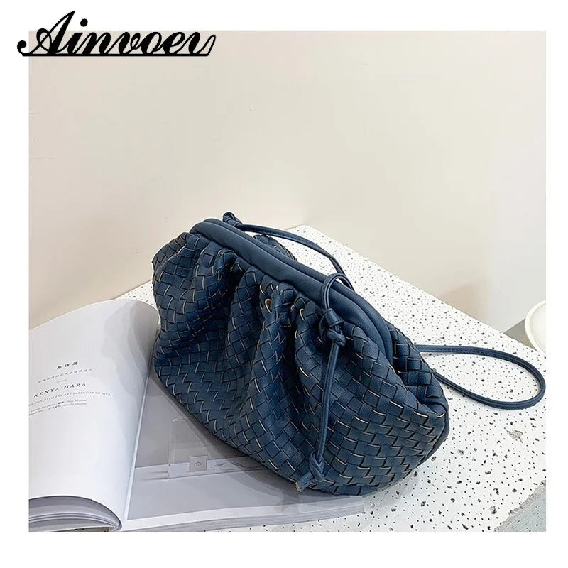 Retro Woven Cloud Female Crossbody Shoulder Bags For Women