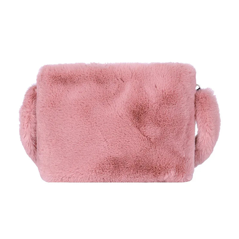 Soft Fur Women Large Capacity Purse Lady Sac Winter Handbag