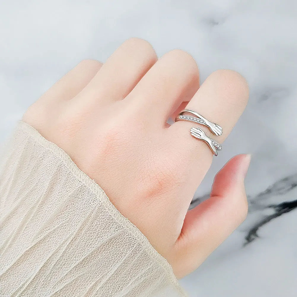 925 Silver Adjustable Twisted Anxiety Ring for Women