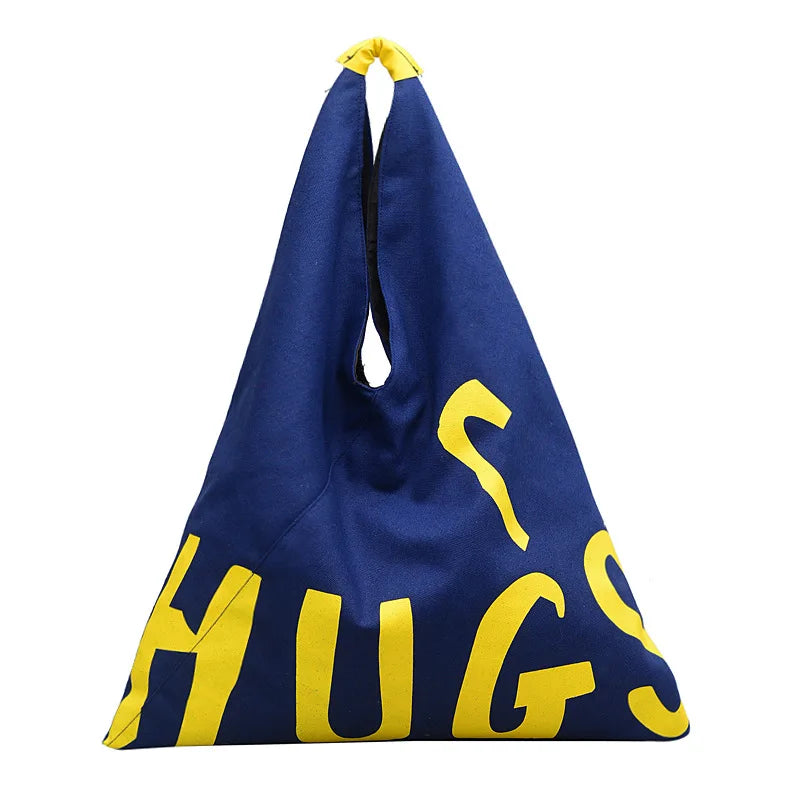 Letter Shoulder Bag Art Canvas Tote Bag Women Handbags