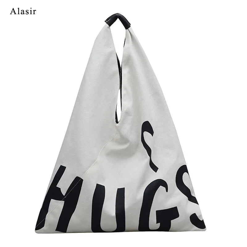 Letter Shoulder Bag Art Canvas Tote Bag Women Handbags