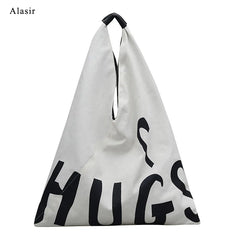 Letter Shoulder Bag Art Canvas Tote Bag Women Handbags