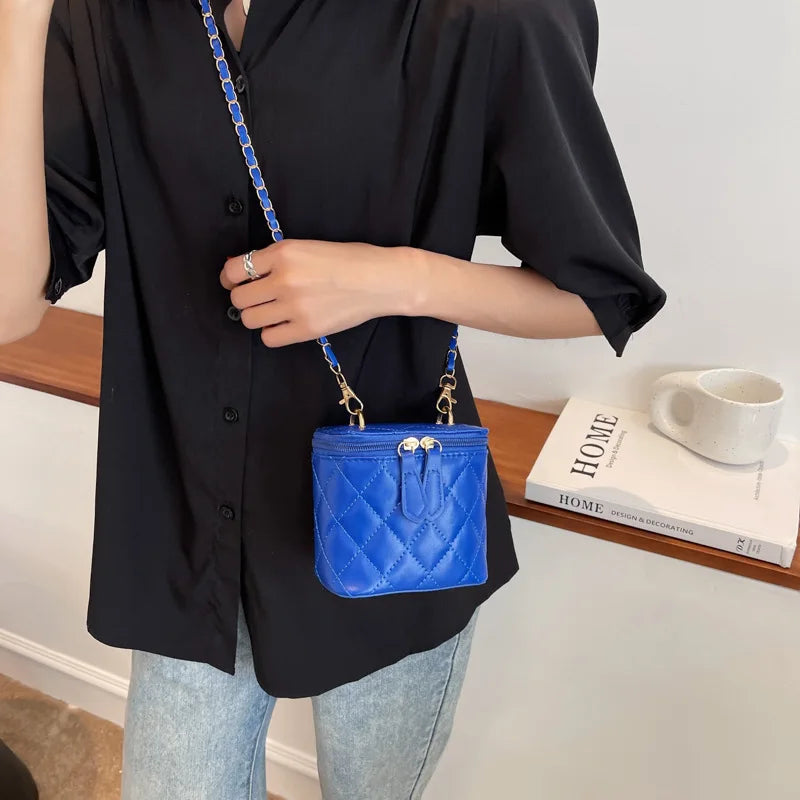 Rhombus Chain Shoulder Bag Mini Lipstick Pack