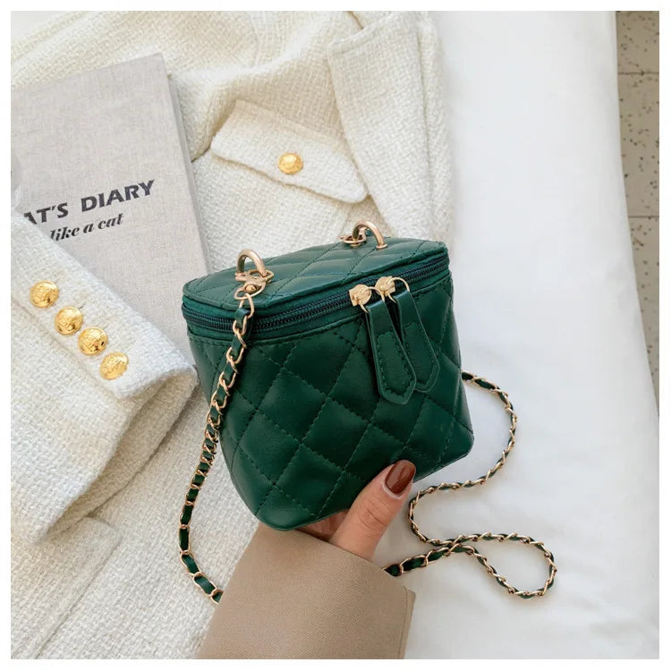 Rhombus Chain Shoulder Bag Mini Lipstick Pack