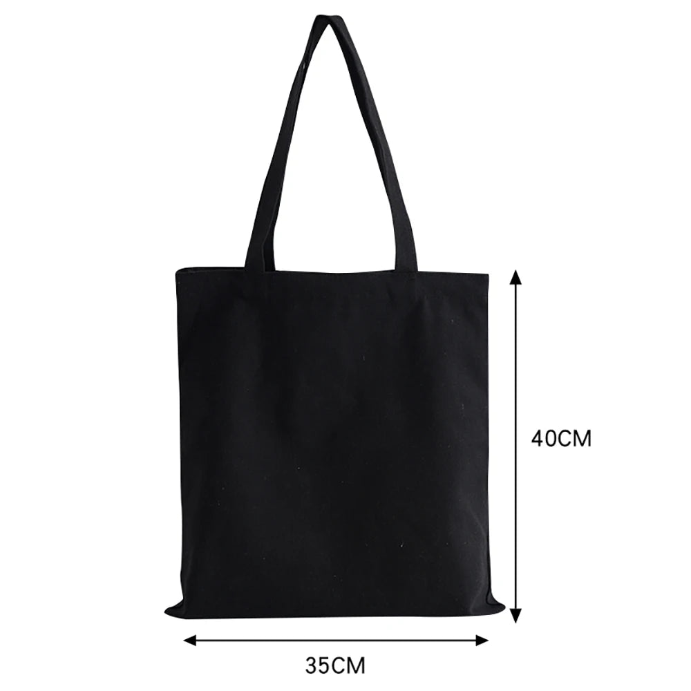 Harajuku Style Canvas Tote Bag, Reusable Shopper