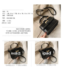 Retro Rivet Messenger Bag Wave Version Women Shoulder Small Square Bag