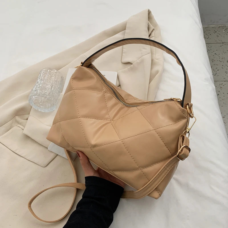 Soft Solid Shoulder Handbag for Women