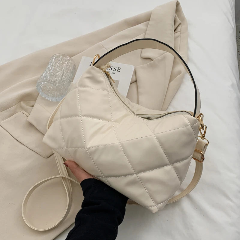 Soft Solid Shoulder Handbag for Women