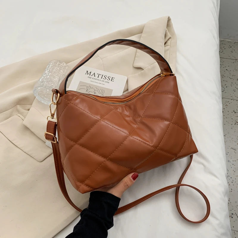 Soft Solid Shoulder Handbag for Women