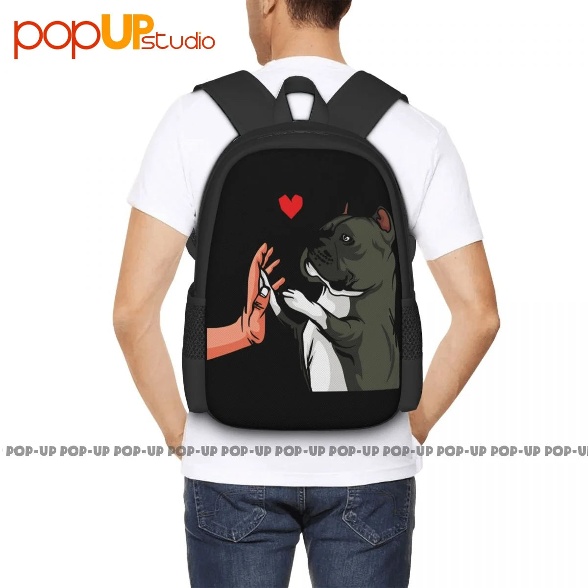 American Bully Love Dog Backpack Large Capacity Training 3D Printing