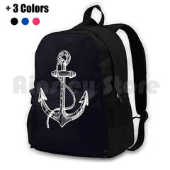 Anchor & Steering Wheel Outdoor Hiking Backpack Waterproof Camping Travel