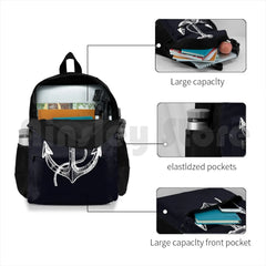 Anchor & Steering Wheel Outdoor Hiking Backpack Waterproof Camping Travel