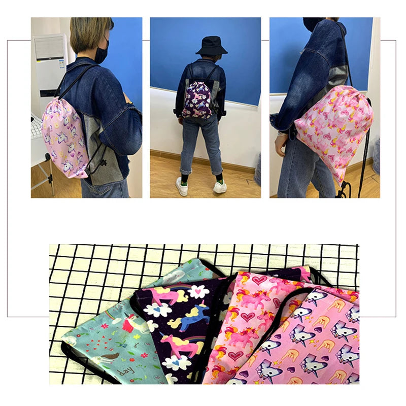 Ancient Animal Dinosaur Backpack Canvas Drawstring Bag
