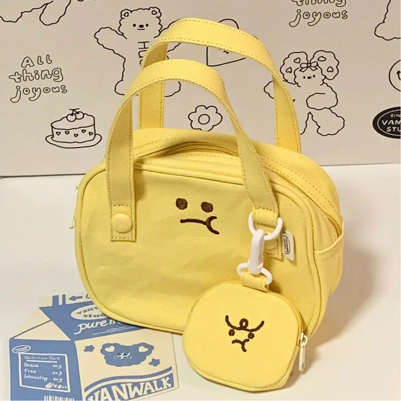 Angry Toast Japanese Women Canvas Bag Wallet Small Bag