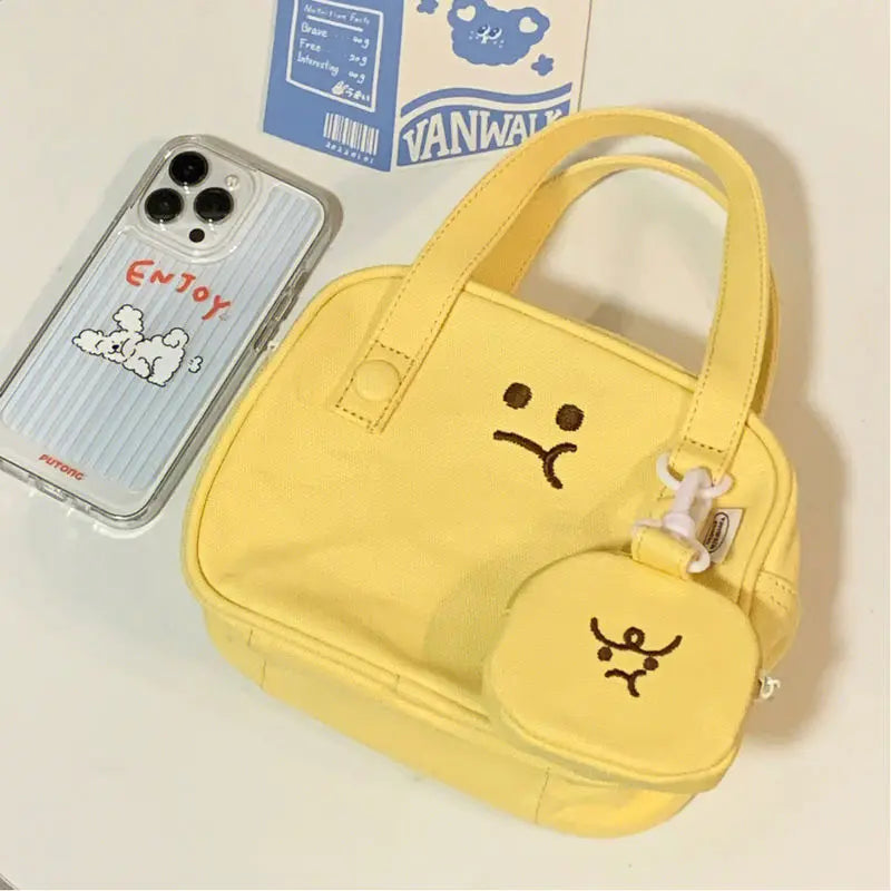 Angry Toast Japanese Women Canvas Bag Wallet Small Bag