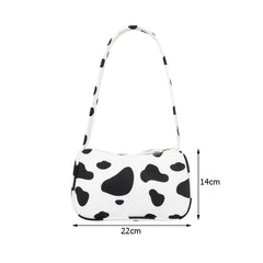 Animal Print Canvas Shoulder Bag Vintage Ladies Small Purse Handbags