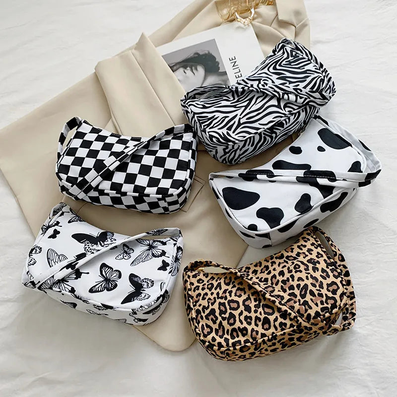Animal Pattern Print Shopper Bag Small Purse Vintage Ladies Handbags