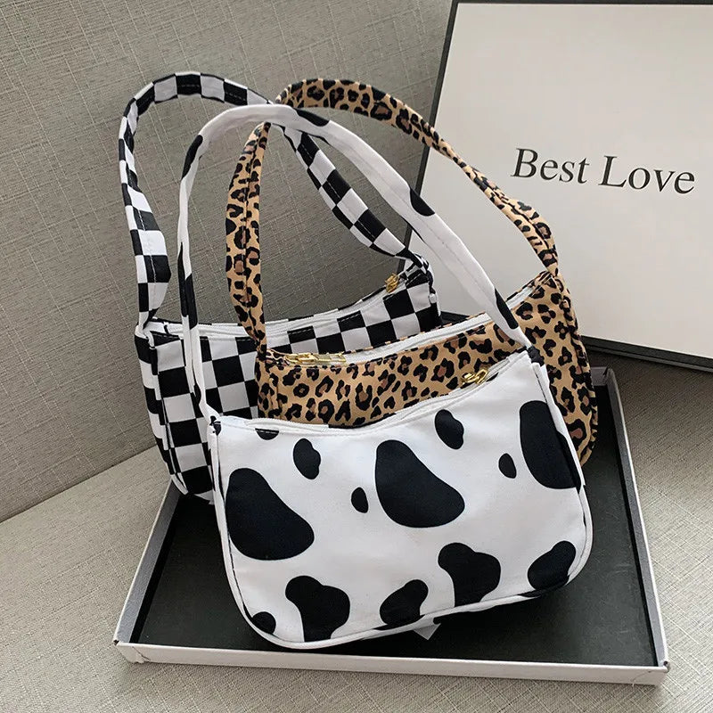 Animal Pattern Print Shopper Bag Small Purse Vintage Ladies Handbags