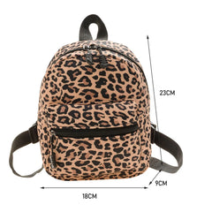 Animal Printing Mini Women's Backpack Nylon Bag School Rucksack