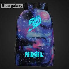 Anime Fairy Tail Boy Girl Schoolbag Luminous Book Bag Teenagers Backpack