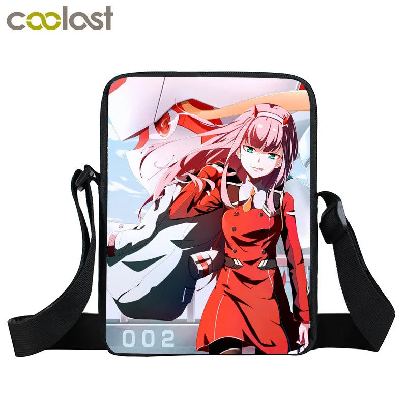 Anime Darling In The FranXX Messenger Bag HIRO ZERO TWO Girls Crossbody Handbag