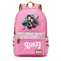Anime Demon Slayer Zip Backpack Student Schoolbag Teenger High Packsack