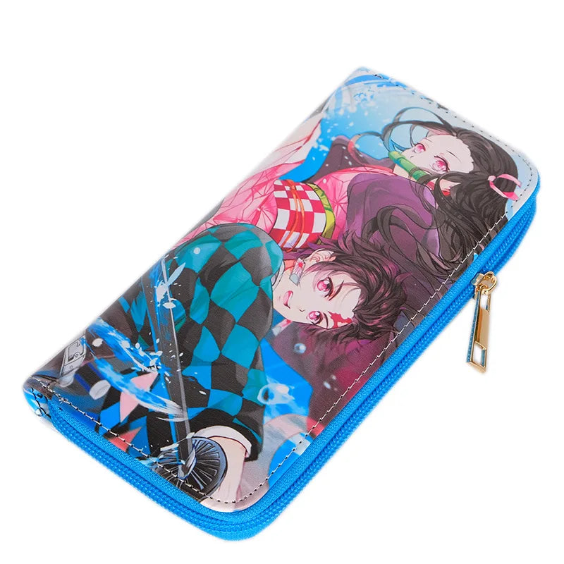Demon Slayer Nezuko Tanjirou Zipper Wallet Long PU Leather Clutch