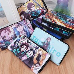 Demon Slayer Nezuko Tanjirou Zipper Wallet Long PU Leather Clutch