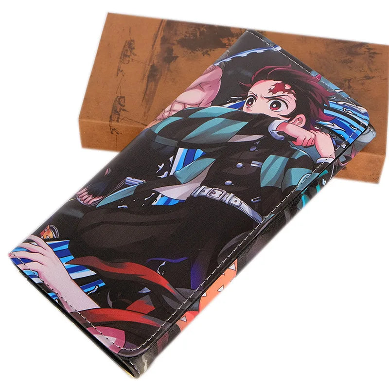 Demon Slayer Nezuko Tanjirou Zipper Wallet Long PU Leather Clutch