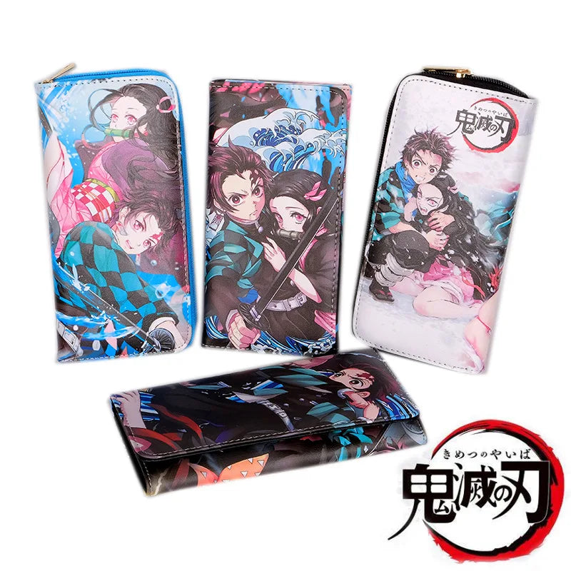 Demon Slayer Nezuko Tanjirou Zipper Wallet Long PU Leather Clutch