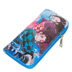 Demon Slayer Nezuko Tanjirou Zipper Wallet Long PU Leather Clutch