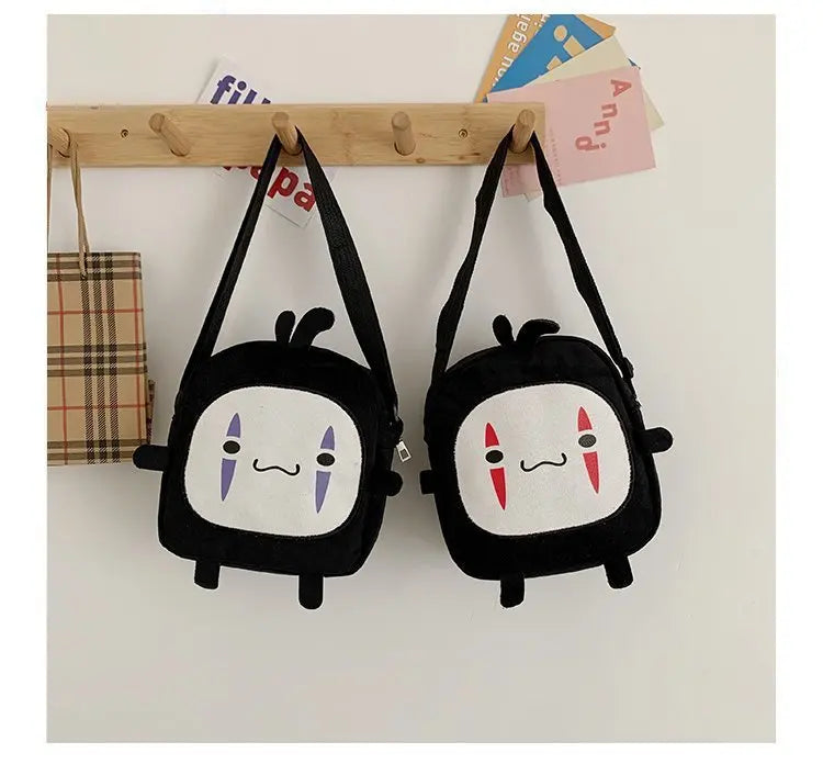 Spirited Away No Face Man Messenger Bag Plush Shoulder Bag for Kids