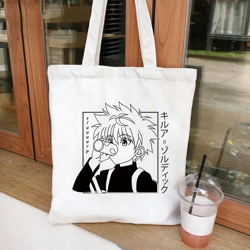 Hunter X Hunter Tote Bag Canvas Harajuku Handbag Anime Manga Shopping Bag