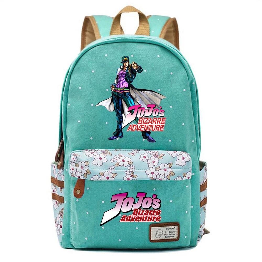 JoJo's Bizarre Adventure Backpack Student Schoolbag Canvas Knapsack