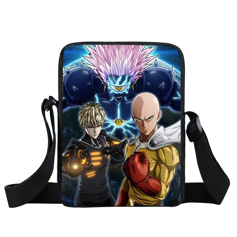 One Punch Woman Messenger Bag Saitama Genos Crossbody Bags Bookbag