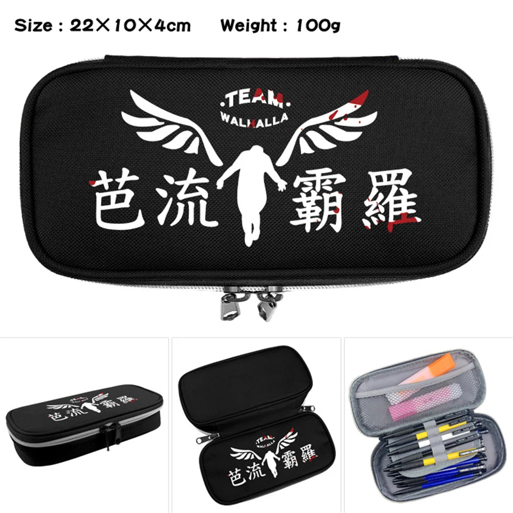 Anime Tokyo Revengers Nylon Penbag Cartoon Print Cosmetic Cases