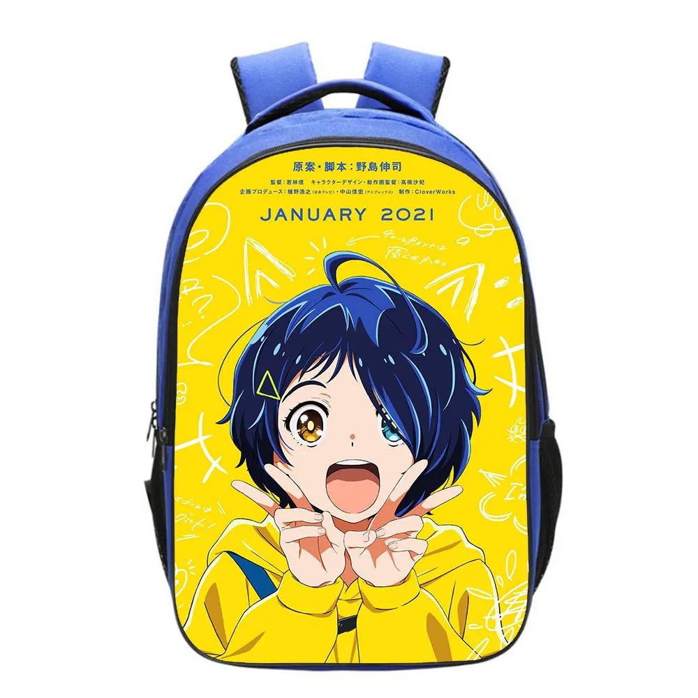 Anime Wonder Egg Priority Backpack Sunflower Girl Bags Rucksack
