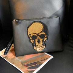 Women Shoulder Bag Pu Leather Crossbody Bag Punk Style Skull Handbag