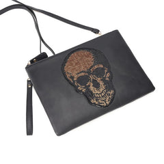 Women Shoulder Bag Pu Leather Crossbody Bag Punk Style Skull Handbag